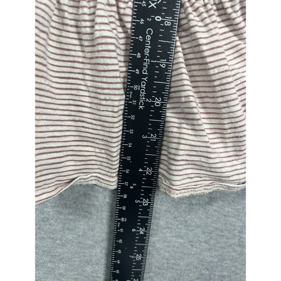 Lucky Brand Women Gray Short Sleeve Top S striped - Picture 3 of 5